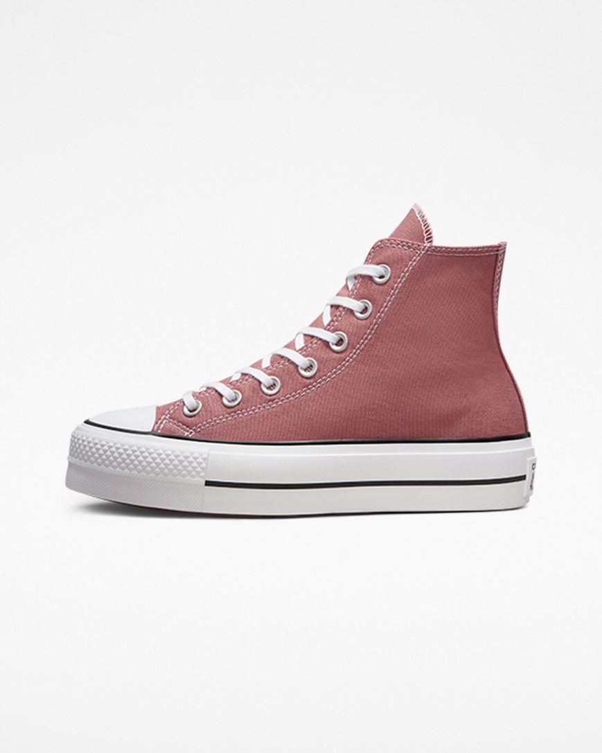 Topanky Na Platforme Converse Chuck Taylor All Star Lift Seasonal Color Vysoke Damske Ruzove Čierne Biele | SK AWEHQ5